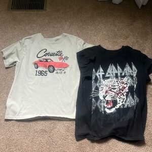 Two graphic tees